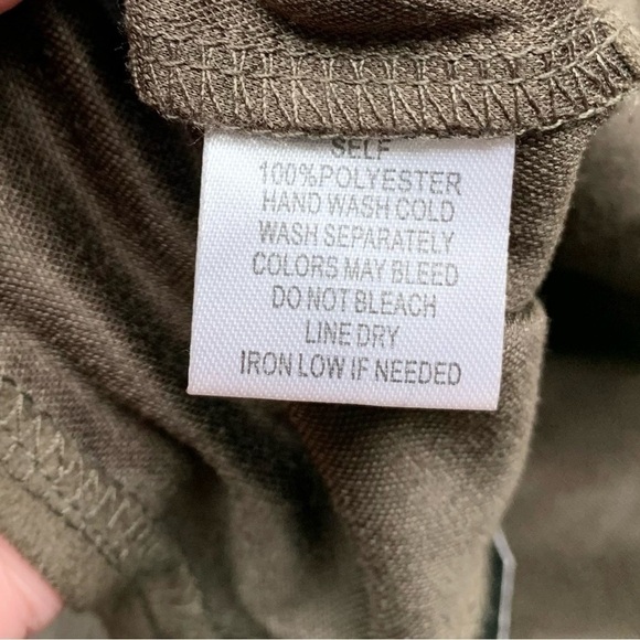 Fashion Nova Cheap Tricks Bandeau Tube Crop Top Olive Green Suede Size Medium - Picture 5 of 9